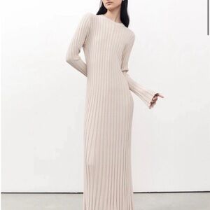 DISSH Ada stone long sleeve midi dress